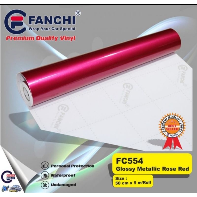 Sticker Fanchi FC554 Glossy Metallic Rose Red Pink Tua Candy  metalik Glossy Premium Wrap