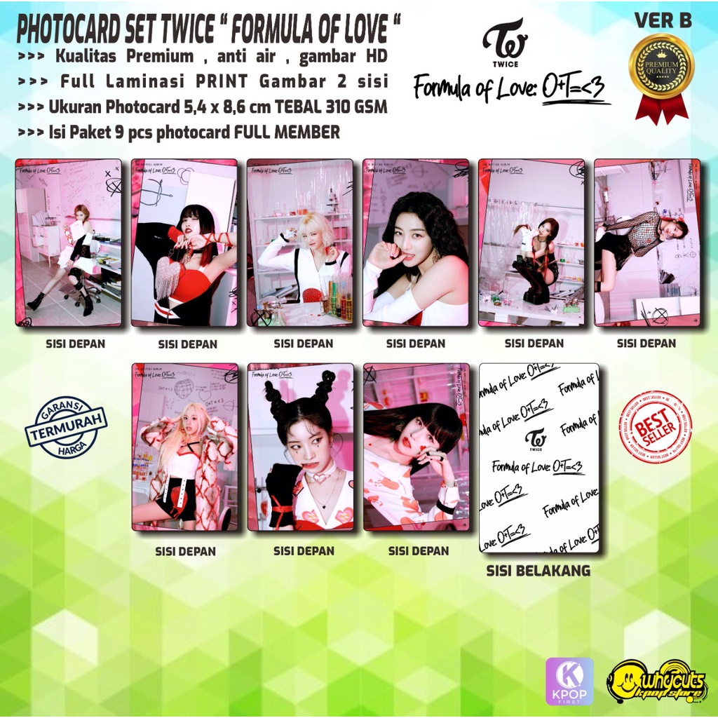 PHOTOCARD SET PC PREMIUM KPOP TWICE FORMULA OF LOVE // PRINT 2 SISI FULL LAMINSI