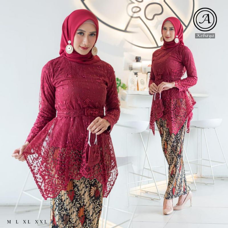 News Kebaya modern kebaya Sahara Kebaya TILLE Tebal Full puring + pita  Kebaya kekinian Kebaya pagar ayu kebaya pesta kebaya wisuda