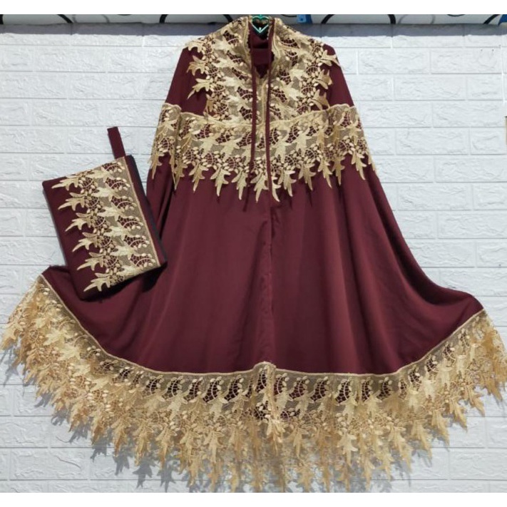 Mukena Mewah Jumbo Renda Santri