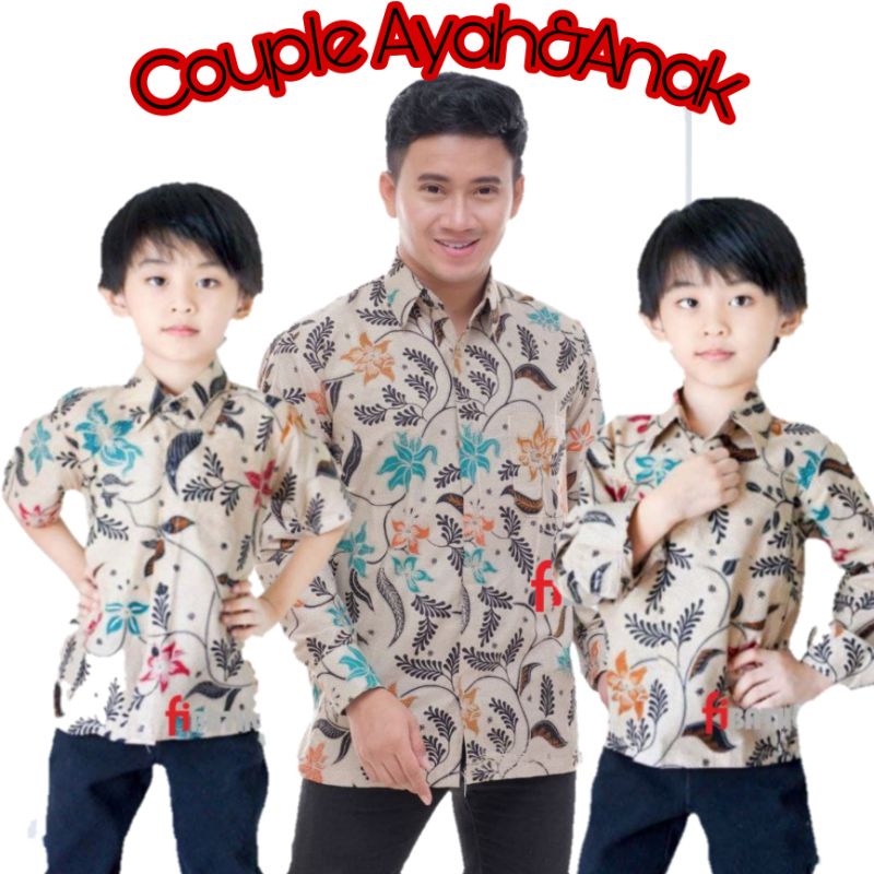 TERBARU Couple sweet || couple batik ayah dan anak cowok BATIK motif salju/kemeja batik pria jumbo