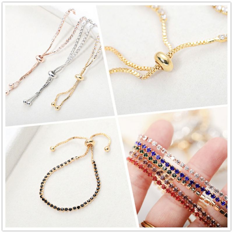 WB216 Gelang Serut Rantai Adjustable Mewah Korean style