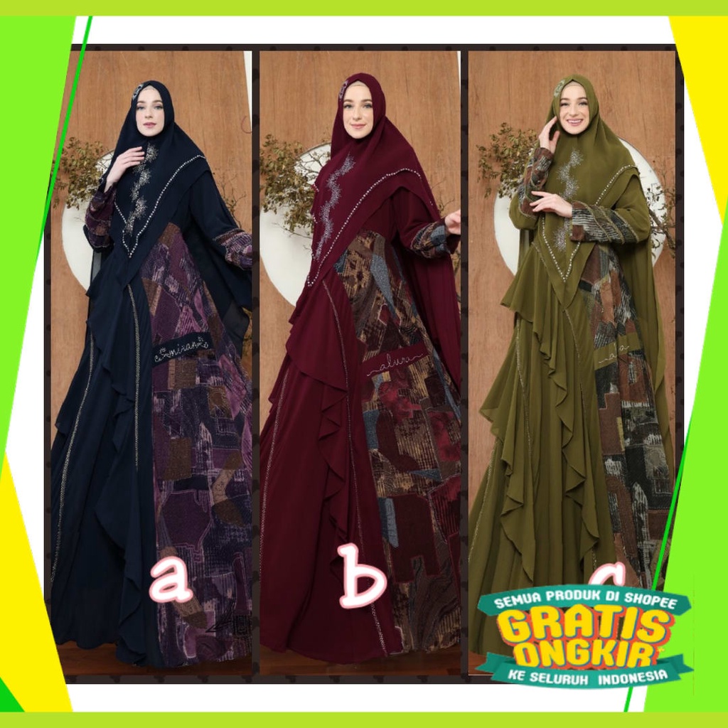 Fashion MUslimah Syari LOng dress Green tea / ORIGINAL Gamis Syari TSAMARA Syar'i by Nha Miranda -  Syar'i mewah pesta Realpic ORI