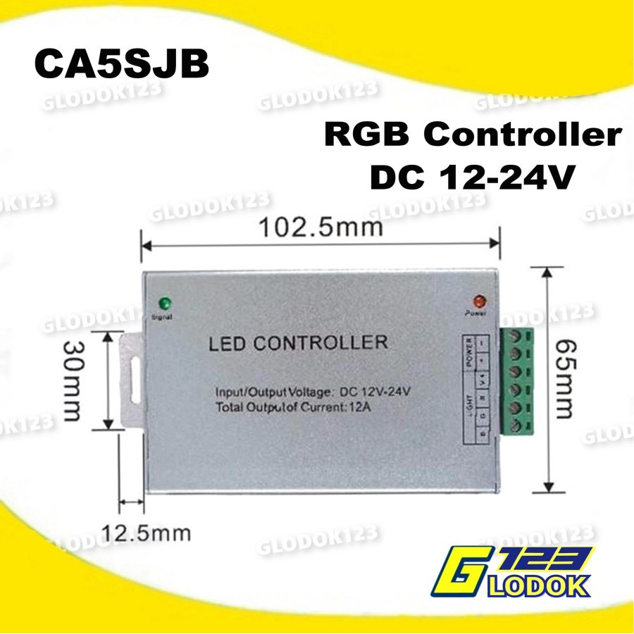 Kontroler LED Strip RGB DC 12-24V 12A LED Controller Aluminium CA5SJB