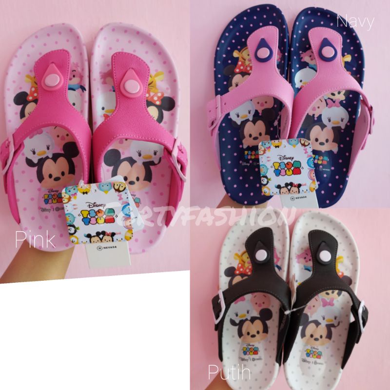 NEVADA DISNEY Sandal Jepit Kasual Anak dan Dewasa Motif Tsum Tsum Brand Matahari Original