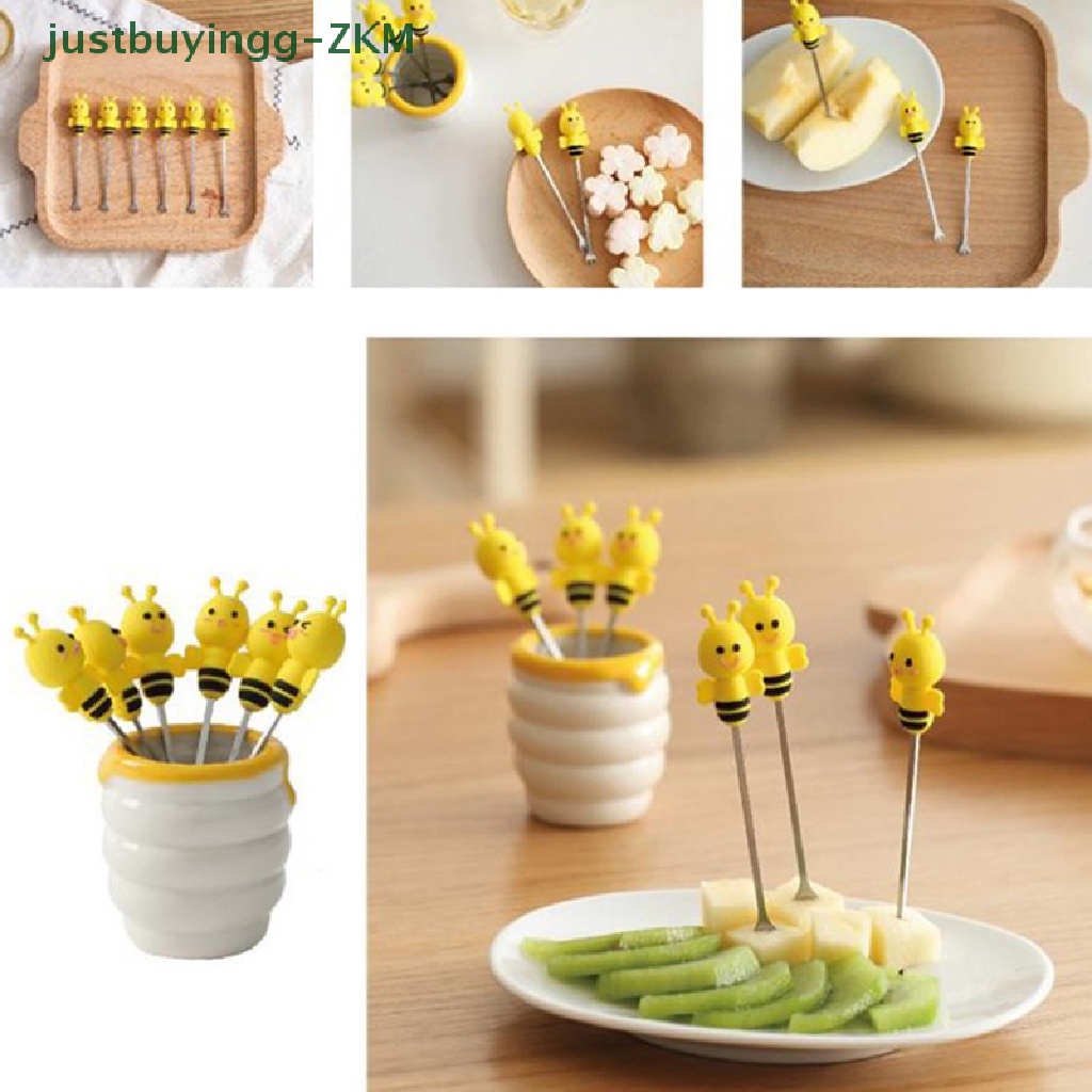 6 Pcs / set Garpu Buah Madu Bahan Stainless Steel Untuk Anak