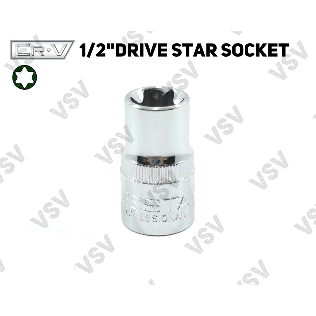 Gestar 1/2&quot;DR Star Socket E18-E20 Kunci Shock Bintang Anak Sock Sok