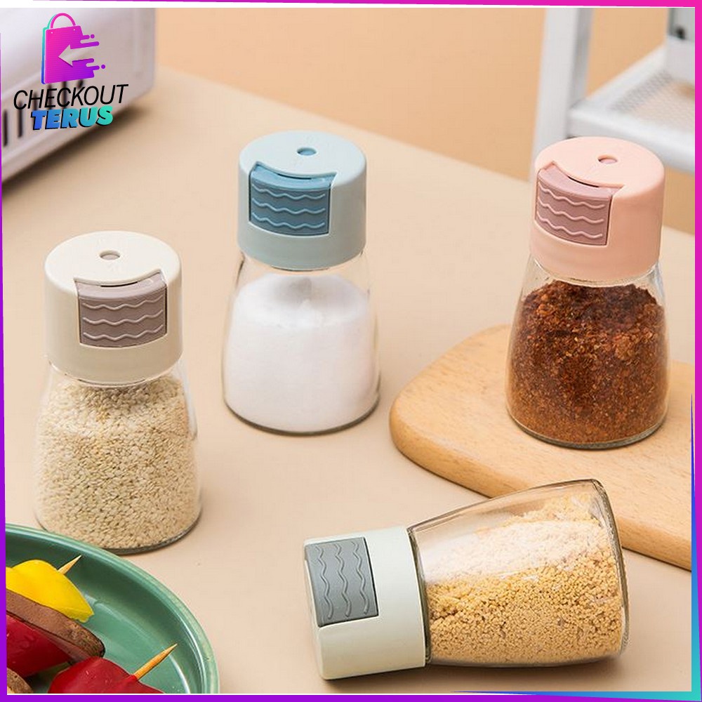CT C578 Toples Bumbu Tabur Masak Mini Botol Bumbu Kaca Dapur Garam Gula Tempat Bumbu Dapur Botol Bumbu Plastik