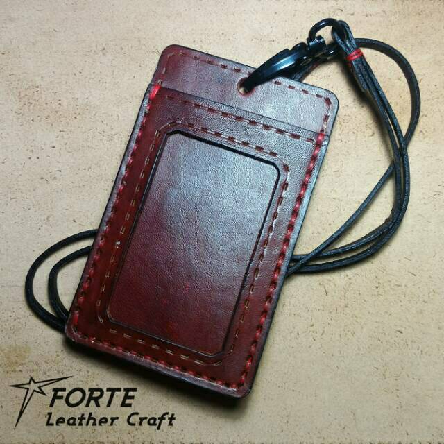 

Leather ID Card Badge Holder | Gantungan Nametag Kulit Asli