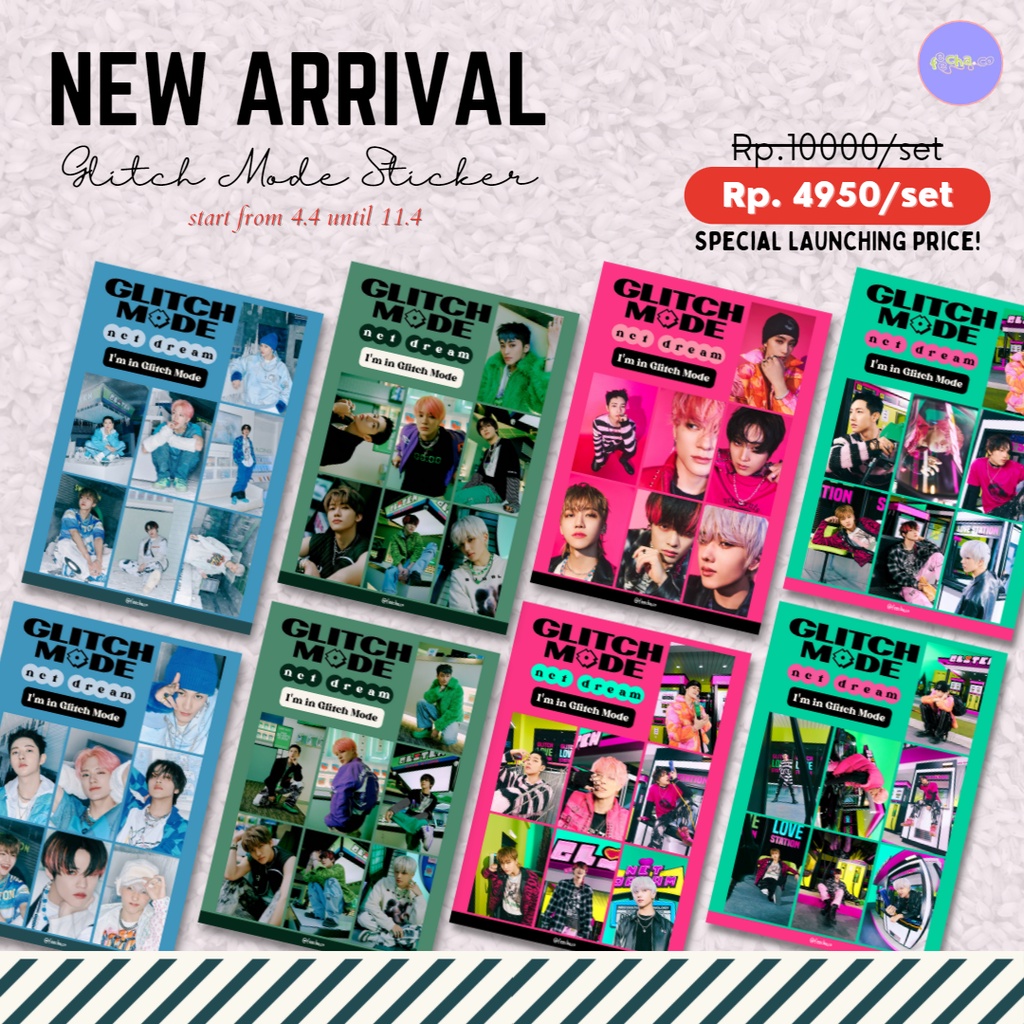 (2 PCS) Stiker NCT Dream Glitch Mode ver. | Mark Renjun Jeno Haechan Jaemin Chenle Jisung