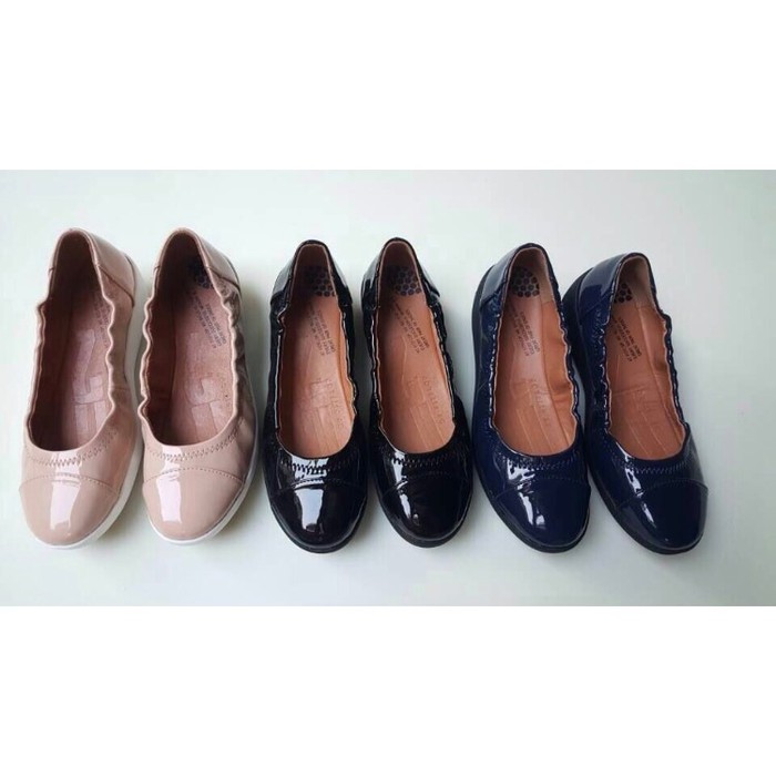 (Original Fitflop) Sepatu Kantor Wanita F-Pop Ballerina Patent Leather