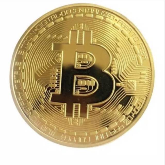 Coin Koin fisik BTC Bitcoin gold plate pajangan koleksi souvenir gift pecinta Bitcoin litecoin