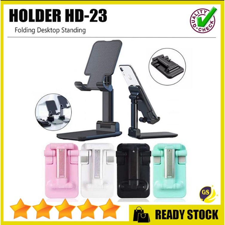 L305 HD 23 HD-23 Liftable Foldable Phone Holder Stand HP di Meja Folding Desktop Dudukan Handphone Tablet