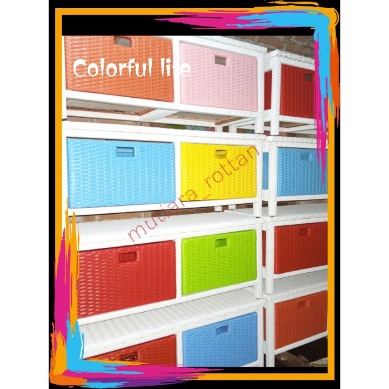 lemari rotan sintetis laci2