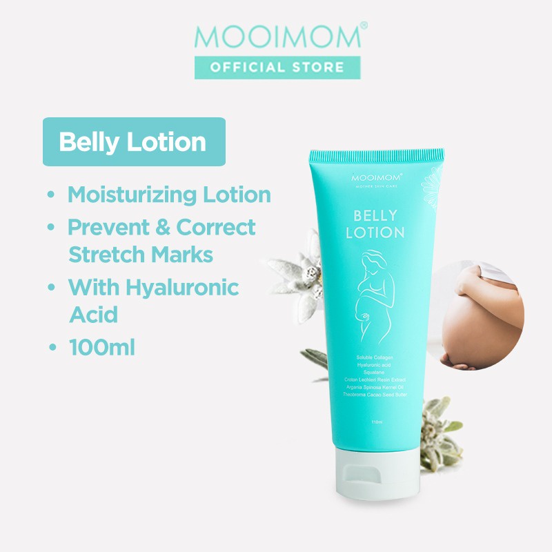 MOOIMOM Belly Lotion - Krim Pelembab Penghilang Stretch Mark Tersertifikasi Halal