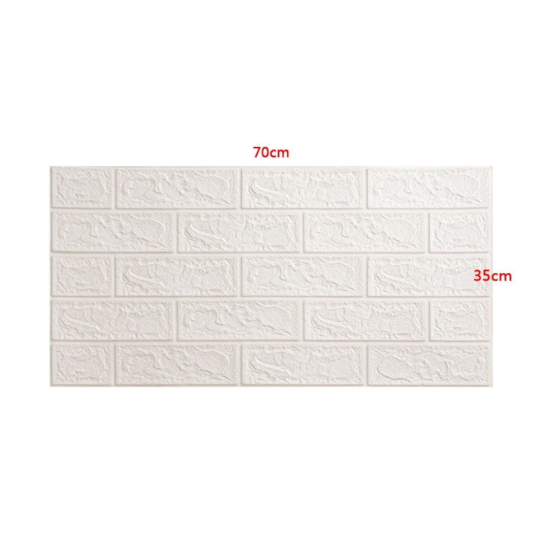 [COD] Wallpaper Dinding 3D 1Paket 10pcs 70cm x 77cm  Foam Timbul  Dekorasi Dinding Putih Bata CLASSIC wallpaper foam-PUTIH (70cm*38cm)