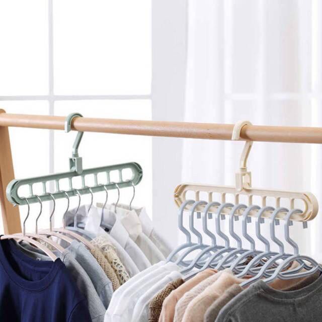 AGG-225 Gantungan Baju / Magic Hanger / Gantungan Ajaib Multifungsi Dapat Dilipat dengan 9 Lubang