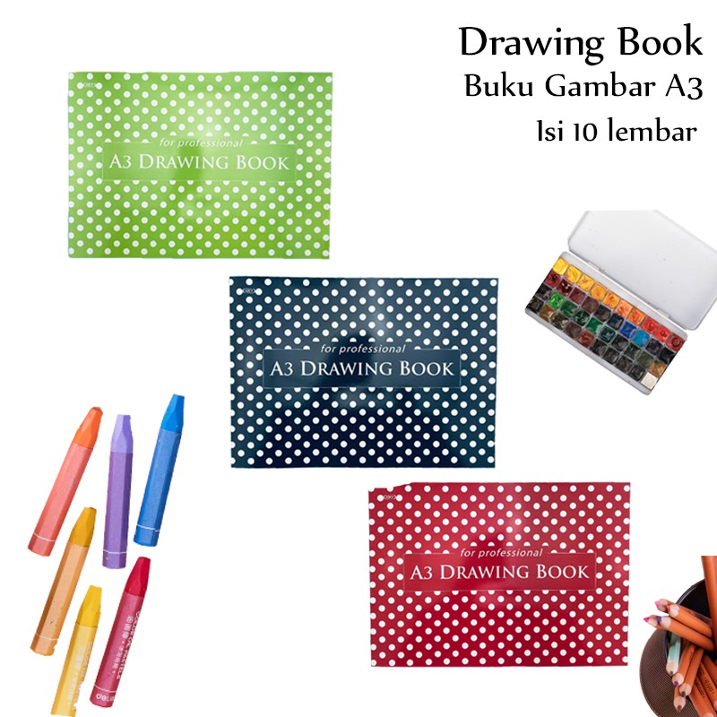 Kiky / Drawing Book / Buku Gambar A3 / Simple Circle