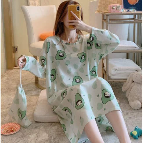 HCBS - Daster Lengan Panjang Import / Daster Karakter  Lucu / Baju Tidur  Fashion Wanita