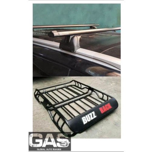 Paket Cross Bar Jepit Roof Rail Platinum + Buzz Rack All New Rush 2018