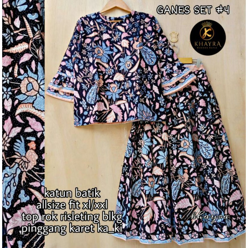 setelan batik wanita atasan batik + rok panjang by khayra