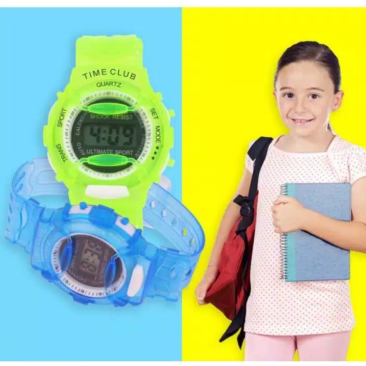 VGKG Jam Tangan Sekolah Anak Strap Jelly | jam tangan anak anti air | jam tangan anak led A167
