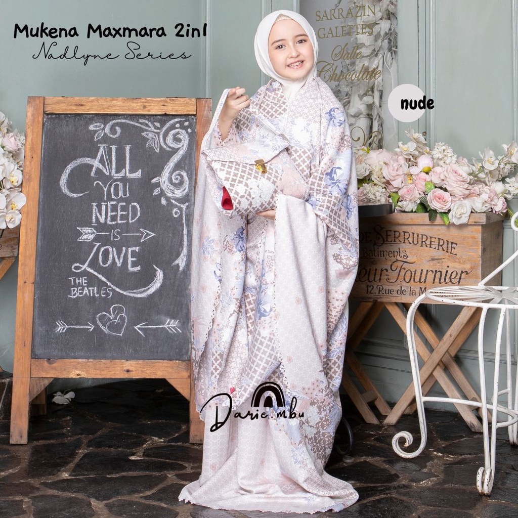 Mukena Anak Maxmara Luxury 2in1 Nadylne Printing Premiun Laser Cut Mewah Tas Sajadah