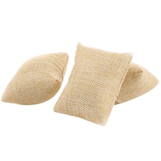 2Pcs Bantal  Linen Kapas  Warna Beige untuk Display Pajangan 