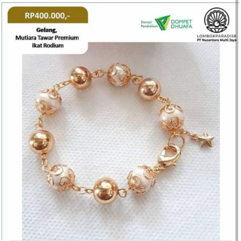 Gelang mutiara  Lombok  asli bersertifikat Shopee  Indonesia