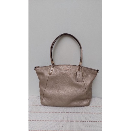 preloved coach kelsey gold silver tote bag second