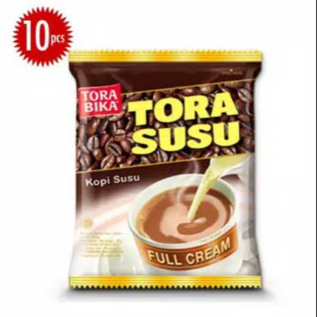 

Tora bika susu coffee kopi bubuk instant gula 1 renteng 10 sachet @25gr