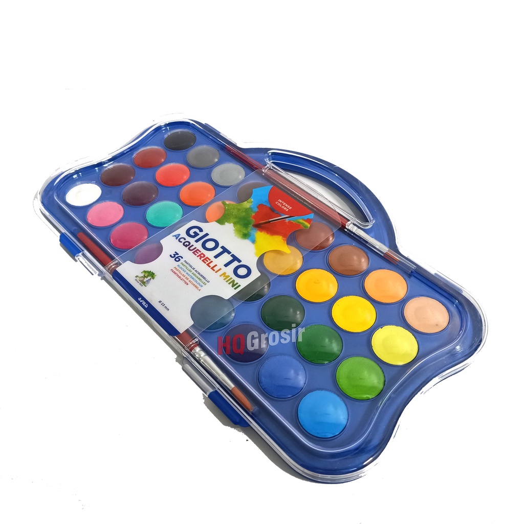 

Giotto Acquerelli Mini WaterColour Cake Cat Air 36 Warna Plus Kuas