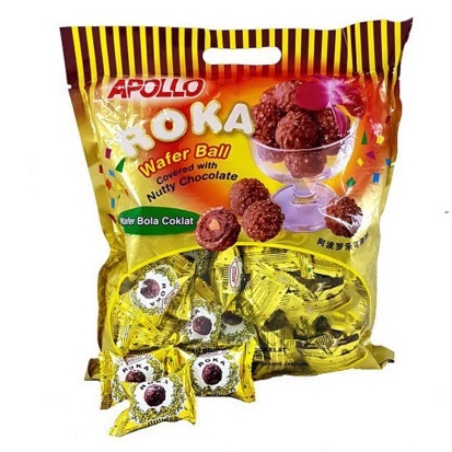 Roka Apollo Wafer Ball Coklat Isi 70 Pcs Original