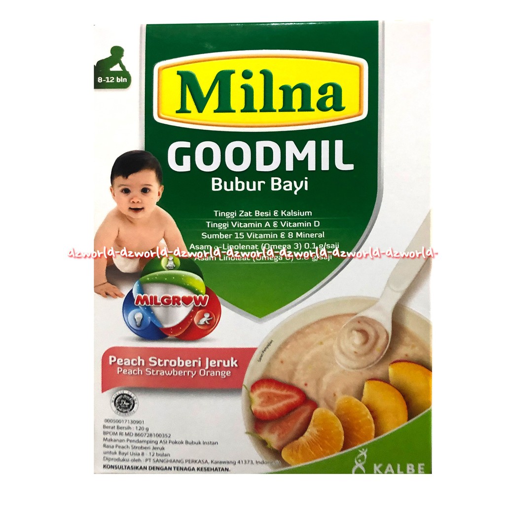 Milna Goodmil Peach Stroberi Wortel Labu Beras Merah 120gr Bubur bayi pendamping ASI