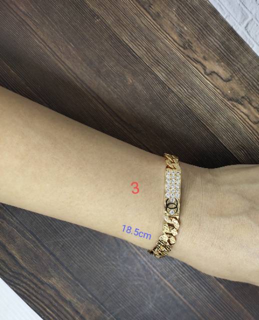 Fifi Fashion Gelang Tangan Model Sisik Naga Kombinasi Model Fashion Lapis Emas 08#