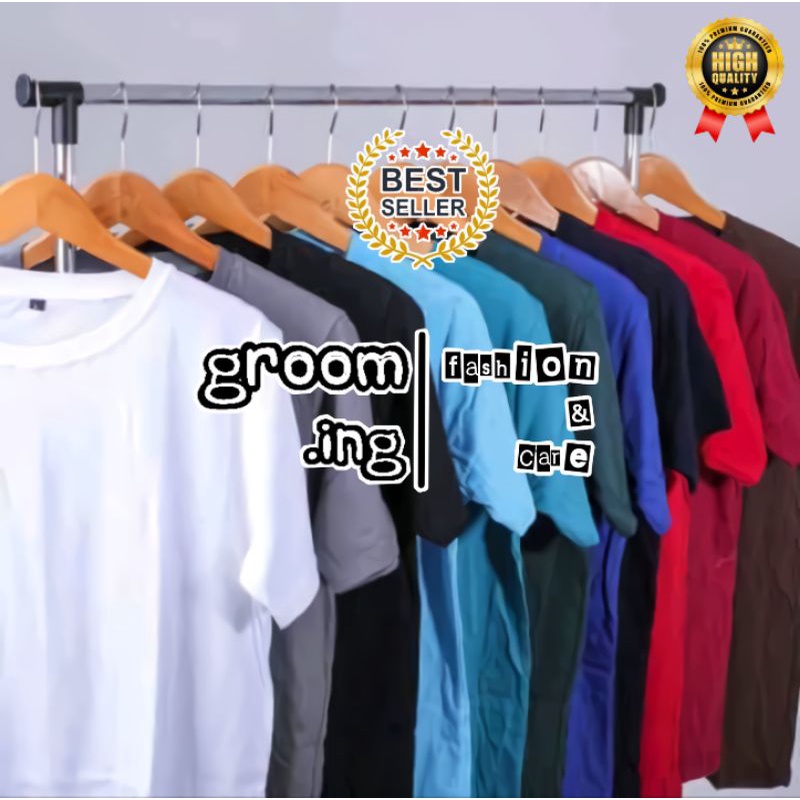 (TEBAL) Kaos Polos Pria dan Wanita Unisex COTTON COMBED 24s / 30s REAKTIF Warna Solid Berkualitas Di