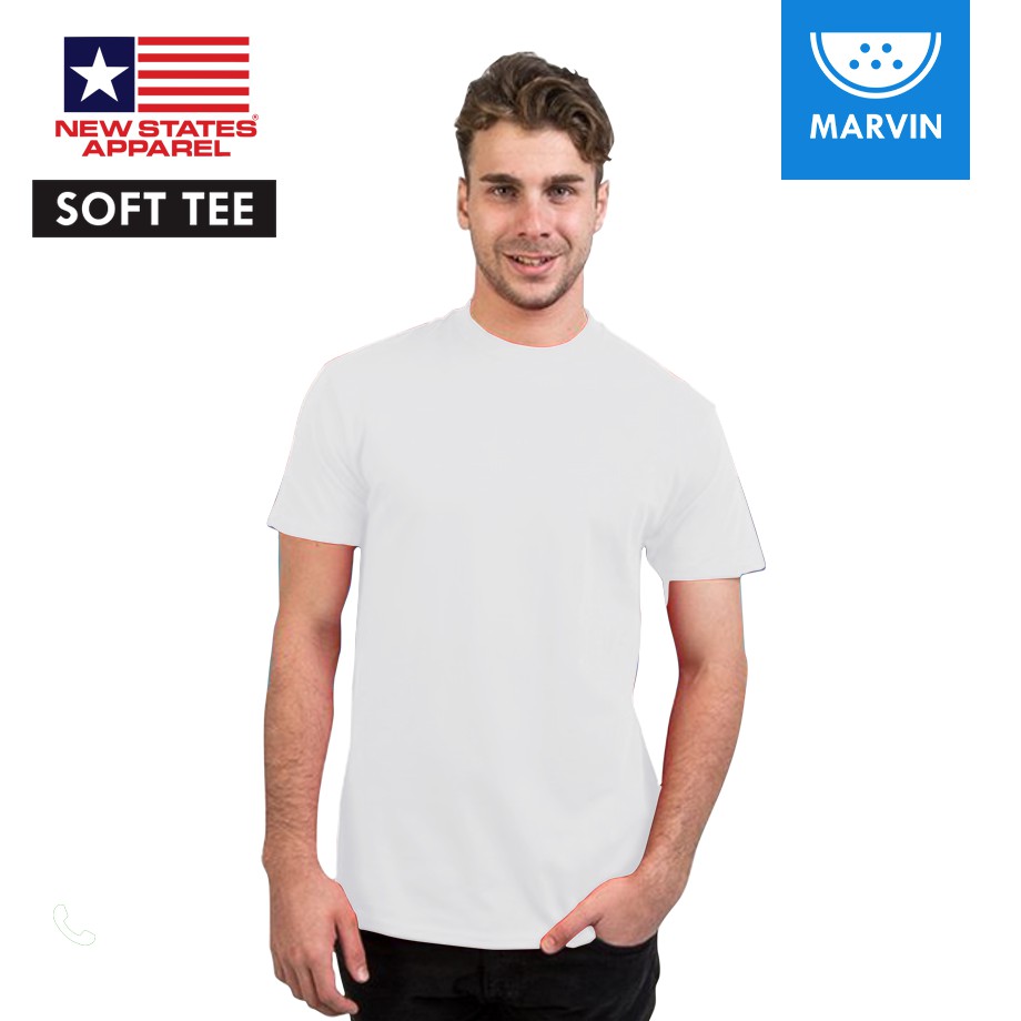 NSA Cotton Softstyle 3600 Putih (White) pod print on demand satuan new states apparel