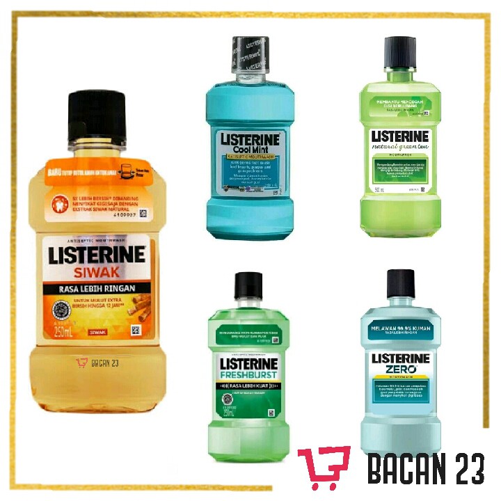 Listerine ( 250 ml ) ( cool mint - green tea - siwak - freshburst - tartar ) / Pembersih Mulut