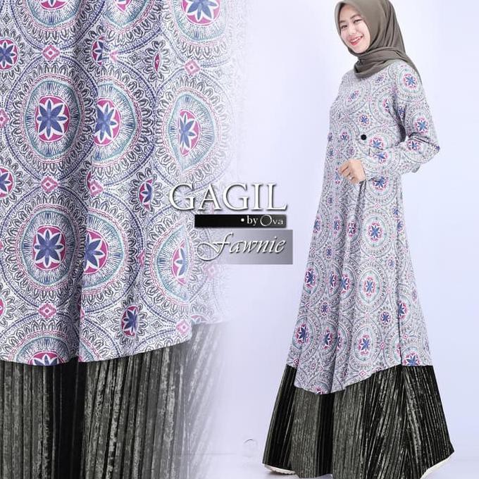 Gamis Plisket Bludru N3237