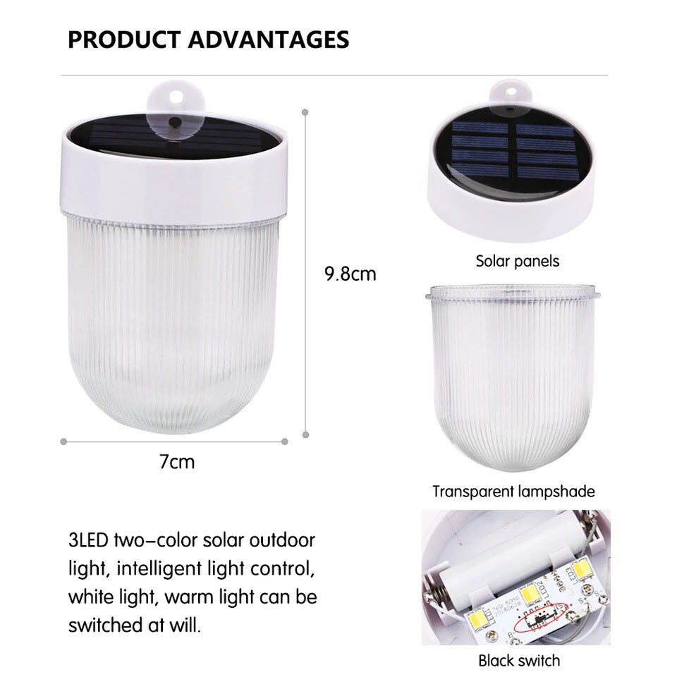 Lampu Teras / Lampu Tenaga Surya/ Lampu Taman Solar Cell 2 in 1 LD002