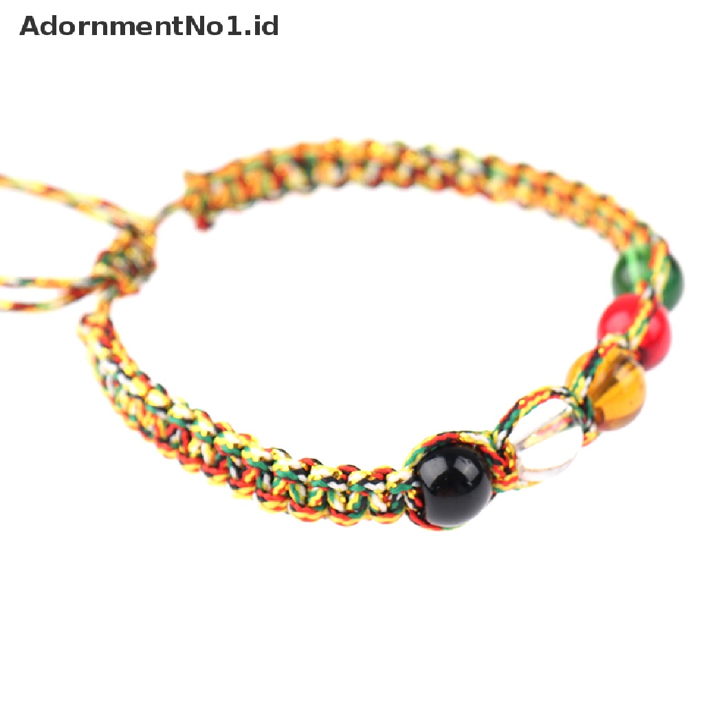 (AdornmentNo1) Gelang Tangan Tali Serut Adjustable Aksen Batu Giok Feng Shui Untuk Wanita (ID)