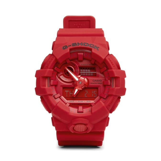 JAM TANGAN PRIA MERK G-SHOCK TYPE GA-700 FULL RED ORI BM