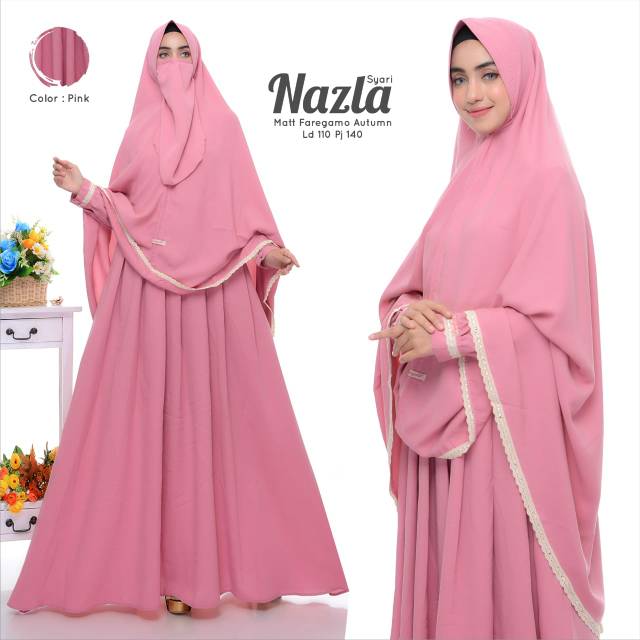 Nazla syari/gamis syari/busana muslim wanita/original royale hijab/dress/gamis/busui/gamis faregamo