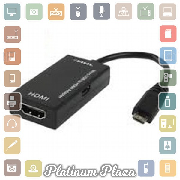 Micro USB to HDMI MHL Adapter for Smartphone - Black`7APZWK-