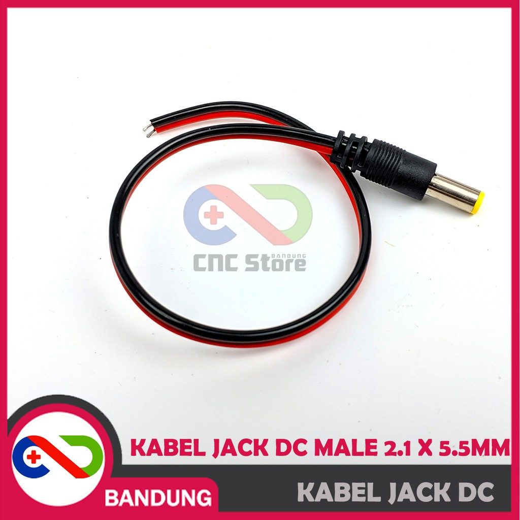 KABEL JACK DC MALE 2.1 X 5.5MM UNTUK ADAPTOR JARING POWER SUPPLY