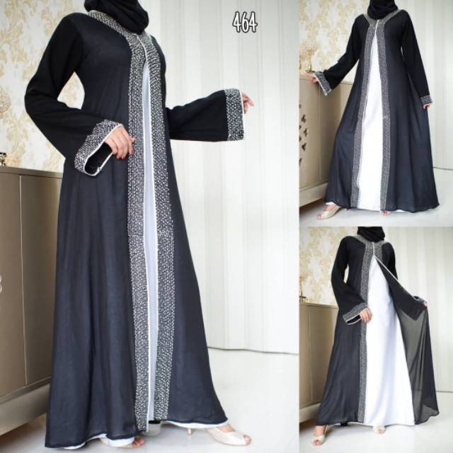 gamis abaya maxi gamis syari abaya hitam dubai turkey wanita fashion