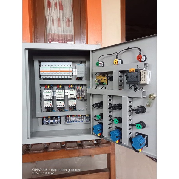panel otomatis blower kandang ayam,3 blower,3 phase,com Schneider, phase failur, Thermal overload