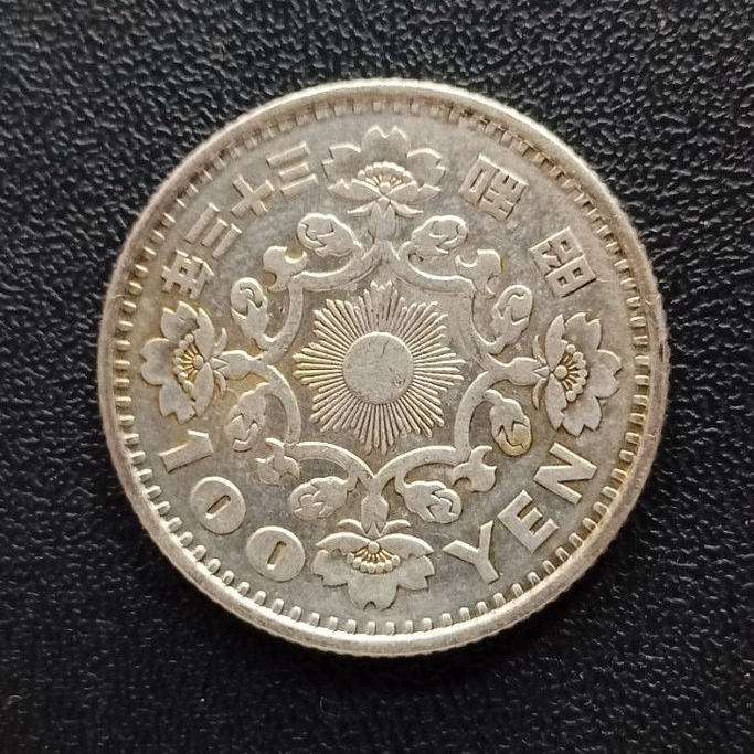 Koin Perak 100 Yen Jepang 1958 Langka