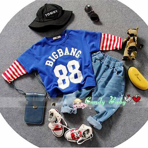 Setelan Anak Cowok Korean Pop BigBang Set 2in1 (baju, celana)