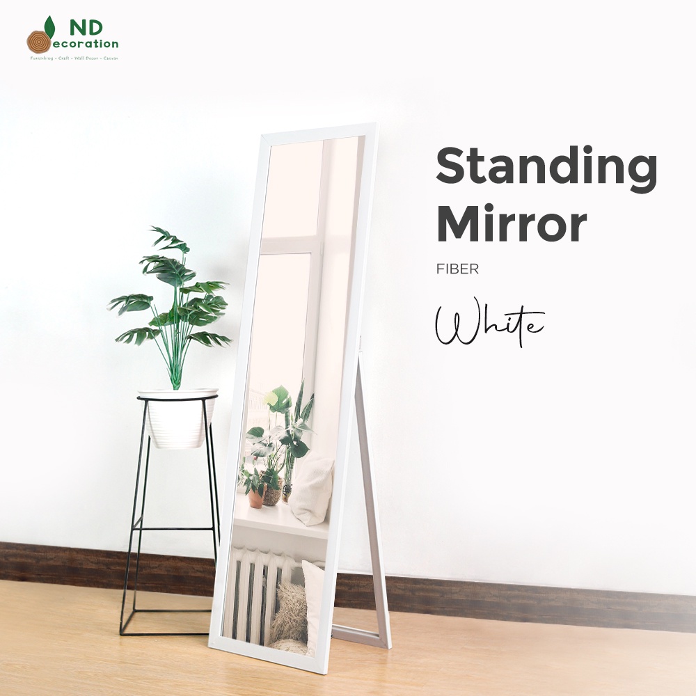 GOSEND ONLY - STANDING MIRROR / CERMIN / CERMIN STANDING / CERMIN GANTUNG / CERMIN DINDING / CERMIN FULL BODY UK 127 X 35 CM / 95 X 35 CM / CERMIN BERDIRI FULL BODY KACA STANDING / KACA STANDING FULL BODY / KACA CERMIN FULL BODY / KACA-STANDING PUTIH